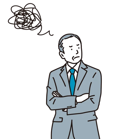 考え込む経営者のイラスト